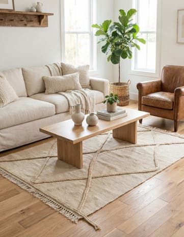 3' 7 x 5' 10 Hand Knotted Moroccan Wool Rug