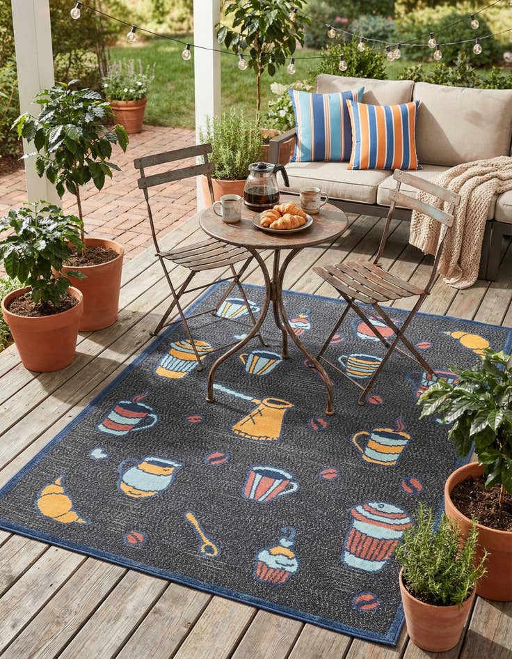 Detail image of  5' x 7' 7  Washable  Indoor / Outdoor Rug