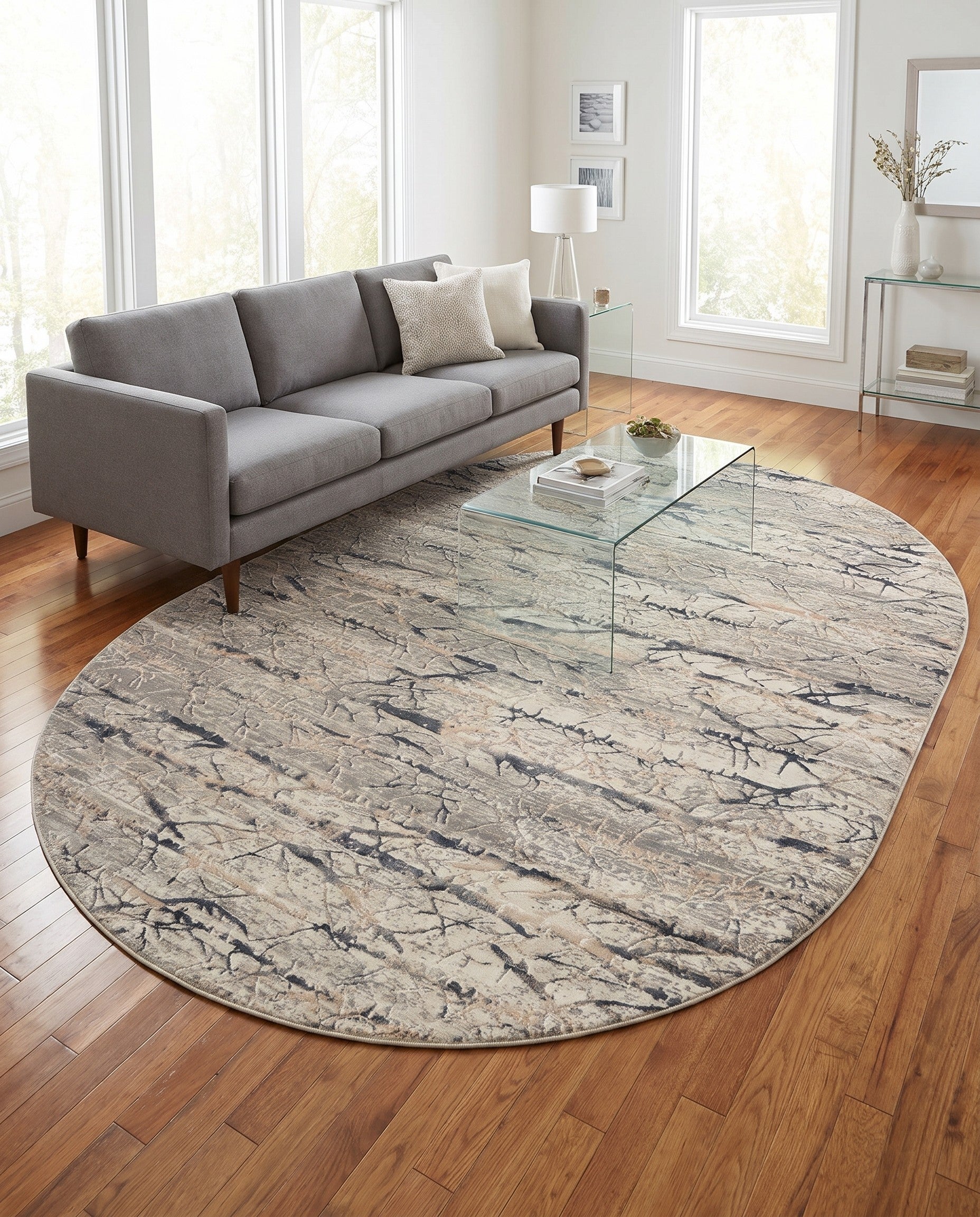 Gray Finsbury Oval Rug