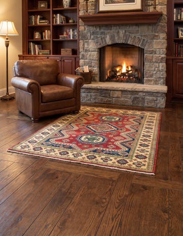 4' 2 x 6' 5 Hand Knotted Kazak Rug