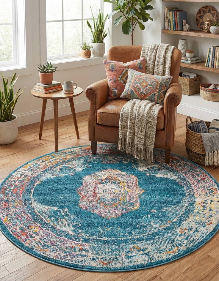 Detail image of  4' x 4' Amulet Round Rug