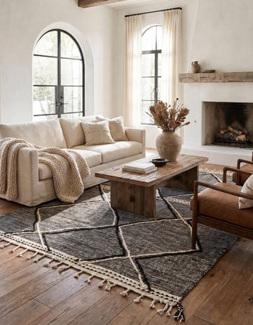 6' 1 x 9' 5 Hand Knotted Moroccan Wool Rug