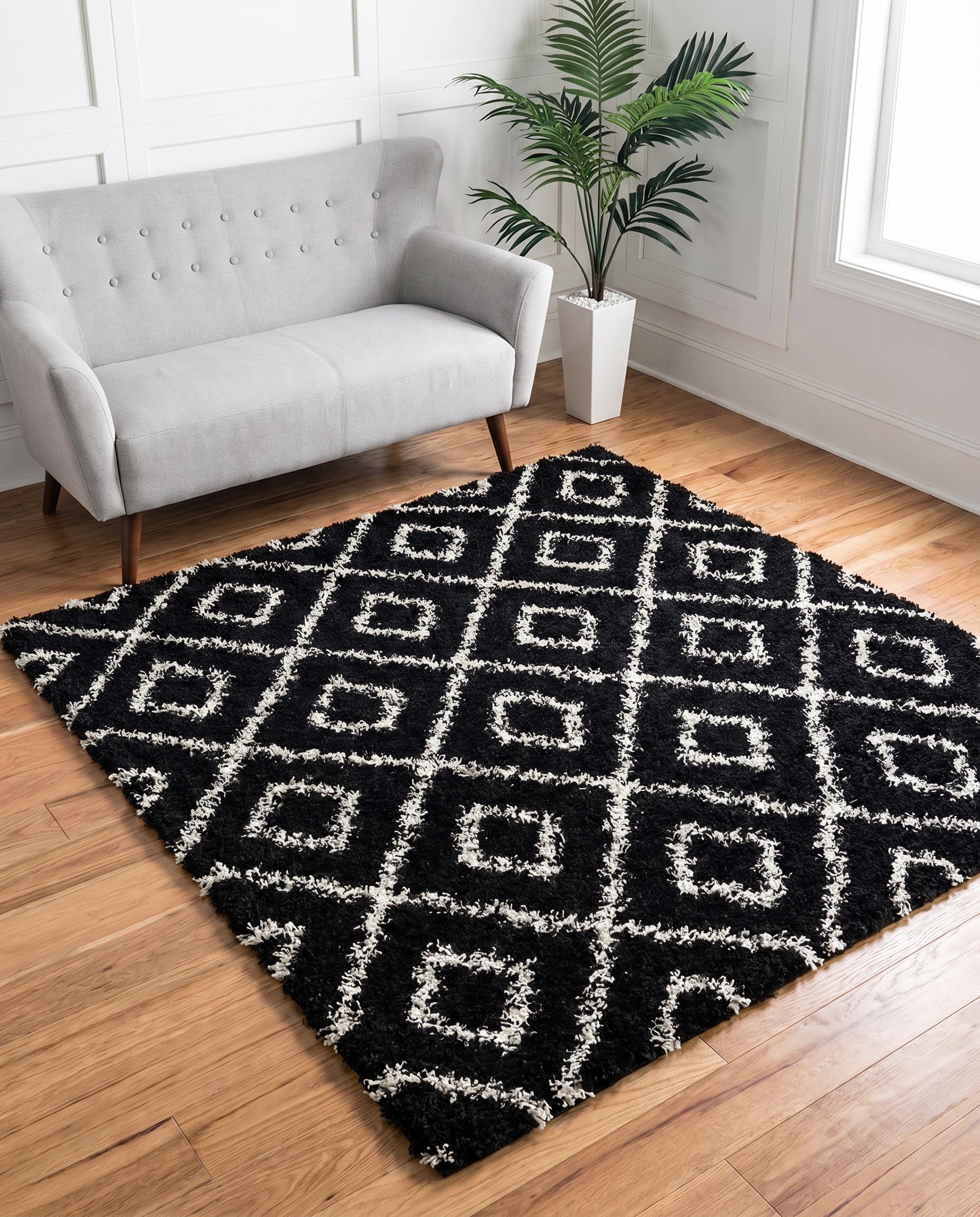 6' x 6' Lattice Shag Square Rug