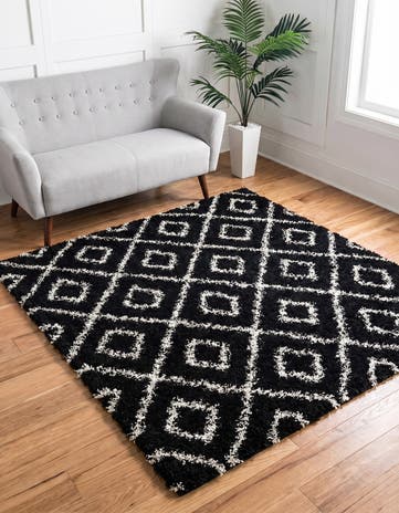 6' x 6' Lattice Shag Square Rug