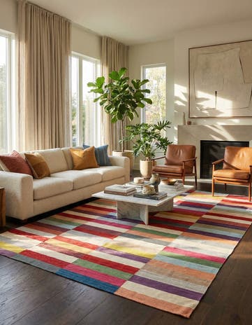 8' 7 x 11' 5 Hand Woven Kilim Modern Wool Rug