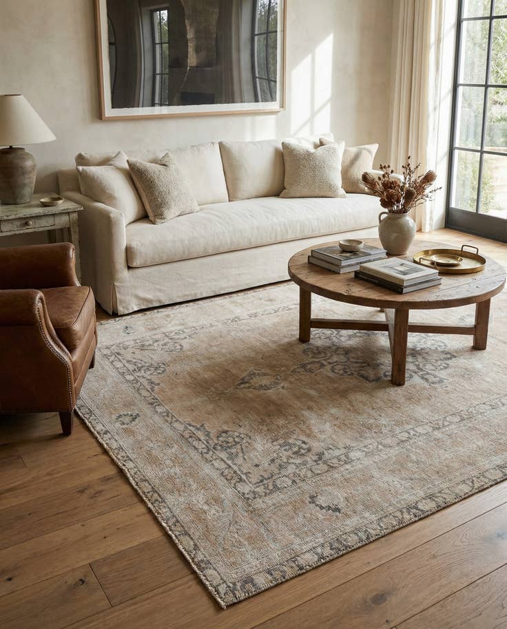 Detail image of 6' 6 x 9' 7 Hand Knotted Ultra Vintage Persian Wool Rug