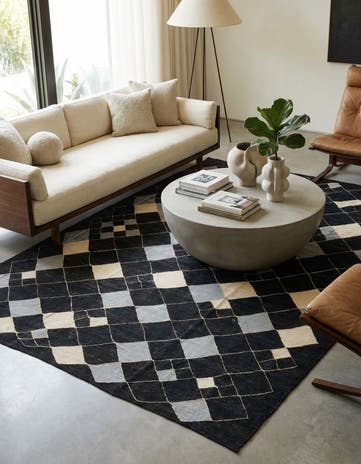 8' 2 x 9' 7 Hand Woven Kilim Modern Wool Rug