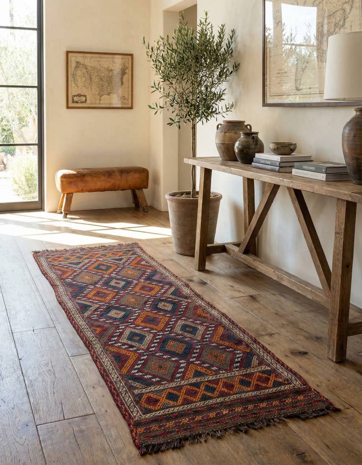 Detail image of 2' 3 x 8' 4 Hand Knotted Kilim Fars Persian Wool Runner Rug