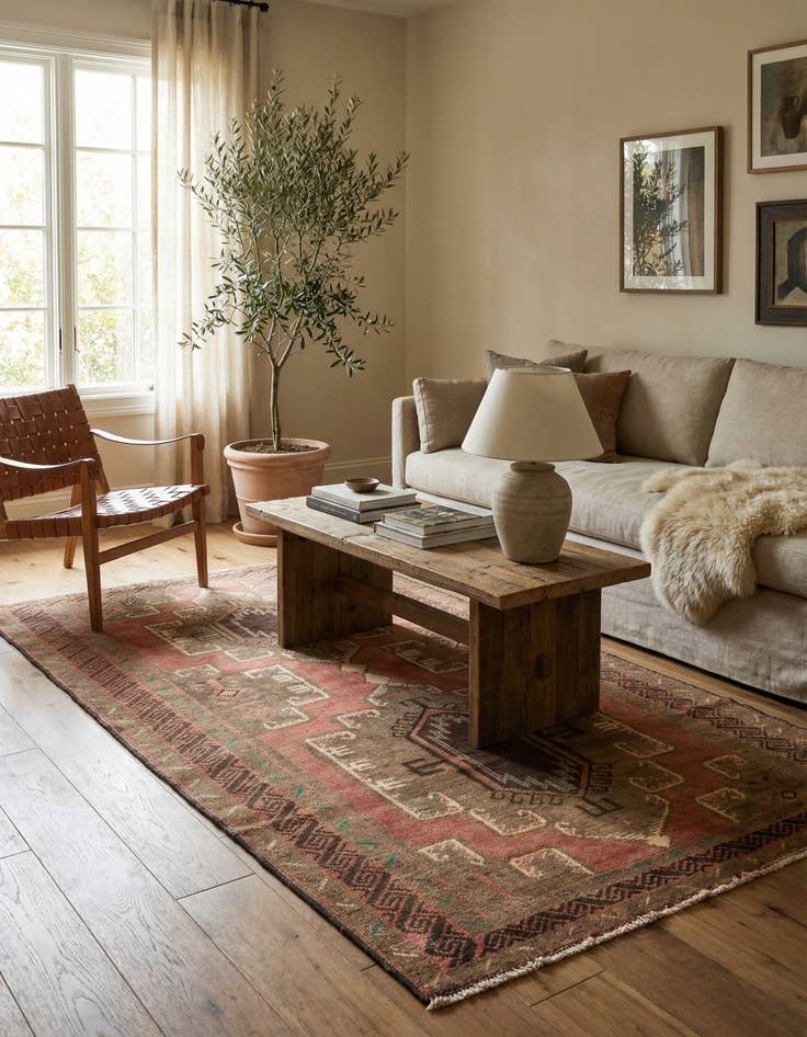 Detail image of 3' 6 x 6' 5  Hand Knotted Ultra Vintage Persian Wool Rug