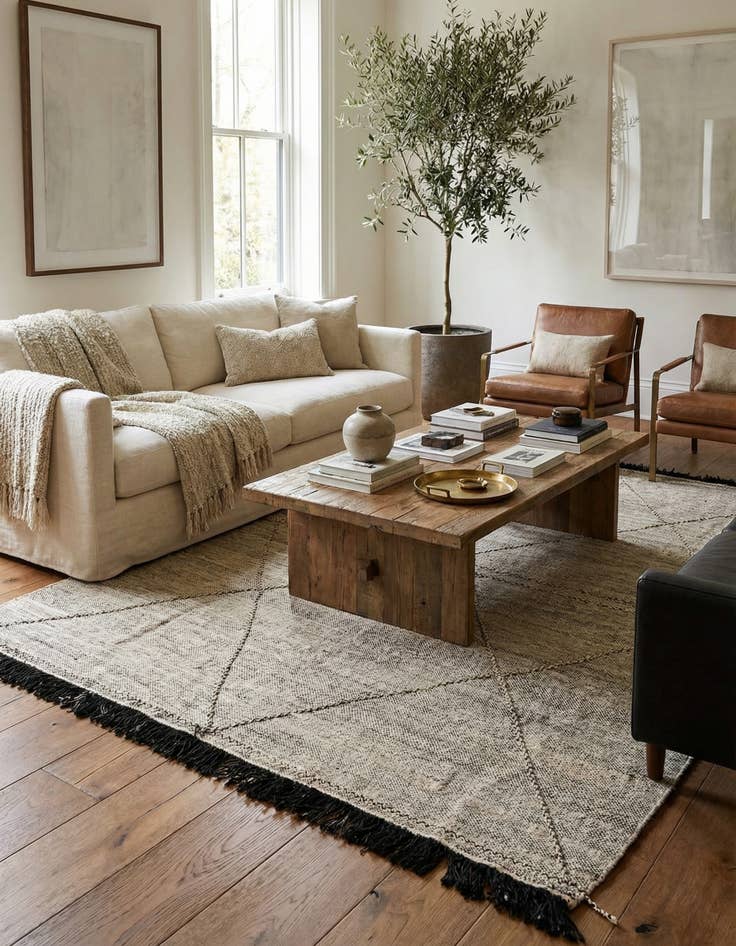 Detail image of 7' x 9' 7  Hand Knotted Moroccan Wool Rug