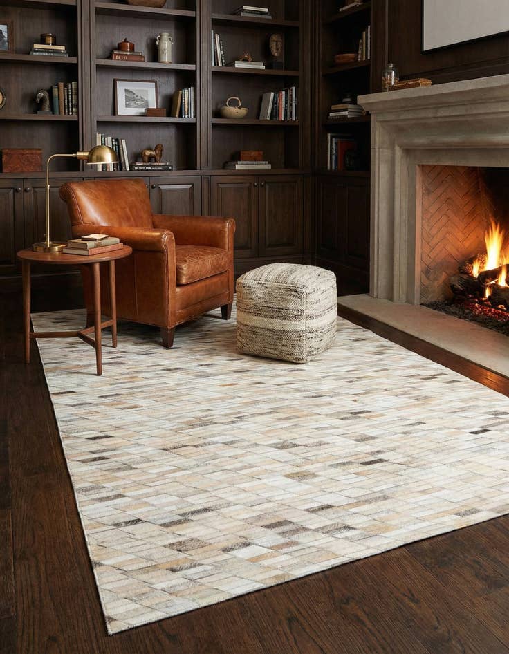 Detail image of  5' x 8' Cowhide Leather Rug