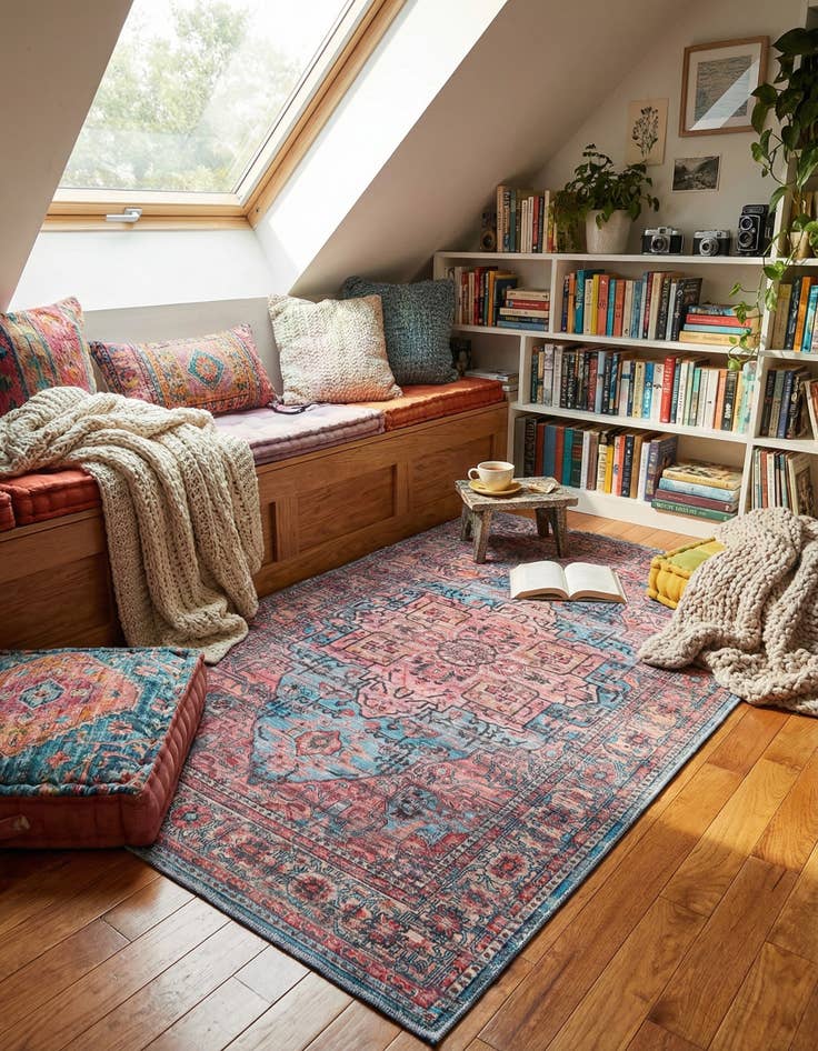 Detail image of 4' x 6'  Washable Maahru Rug