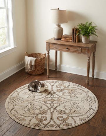 3' 3 x 3' 3 Nepal Round Rug