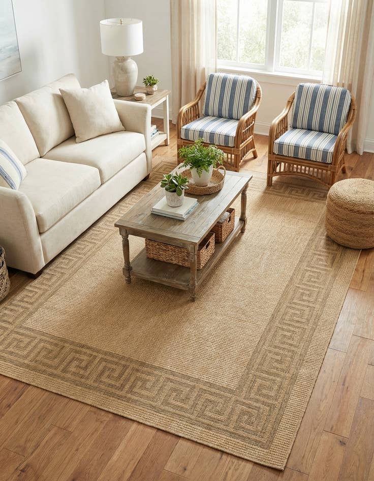Detail image of 8' x 11' 4 Easy-Clean Border Indoor / Outdoor Rug