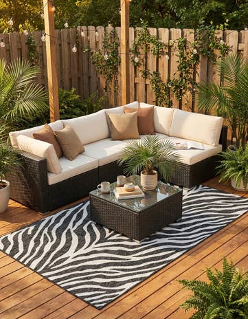 5' 3 x 8' Easy-Clean Safari Indoor / Outdoor Rug