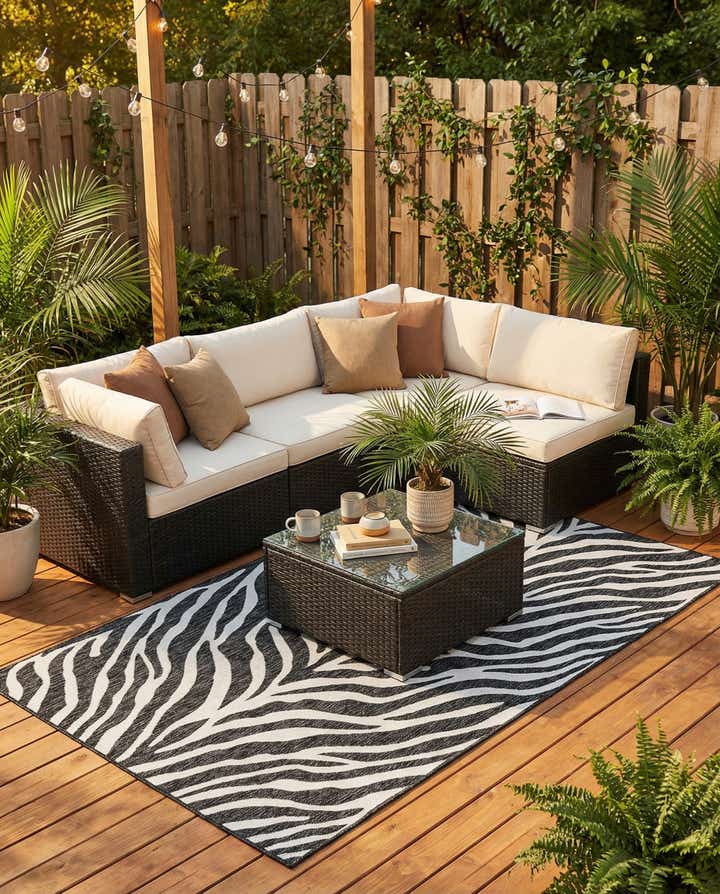 5' 3 x 8' Easy-Clean Safari Indoor / Outdoor Rug