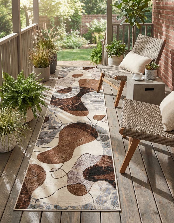 2' 7 x 12' Easy-Clean Modern Indoor / Outdoor...