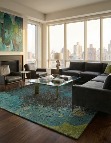 7' 6 x 9' 9 Modern Manshu Wool Rug