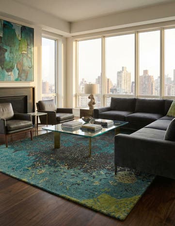 7' 6 x 9' 9 Modern Manshu Wool Rug