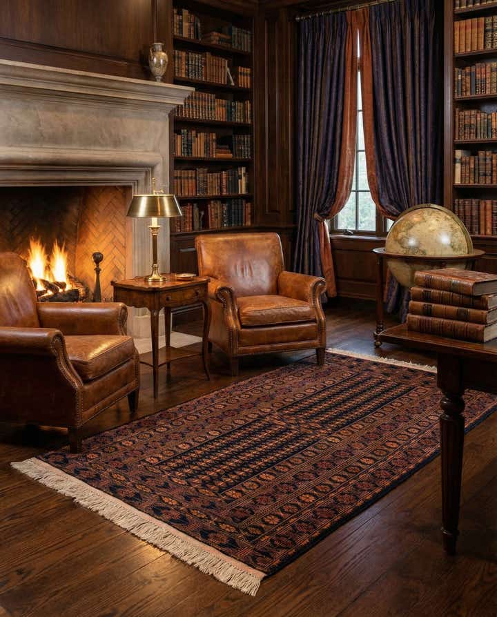 3' 7 x 6' 8 Hand Knotted Lahour Oriental Wool Rug