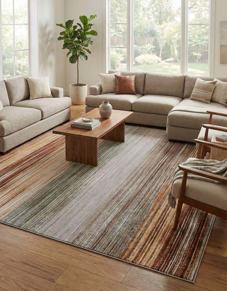 Detail image of  7' 10 x 10'  Washable Modern Indoor / Outdoor Rug