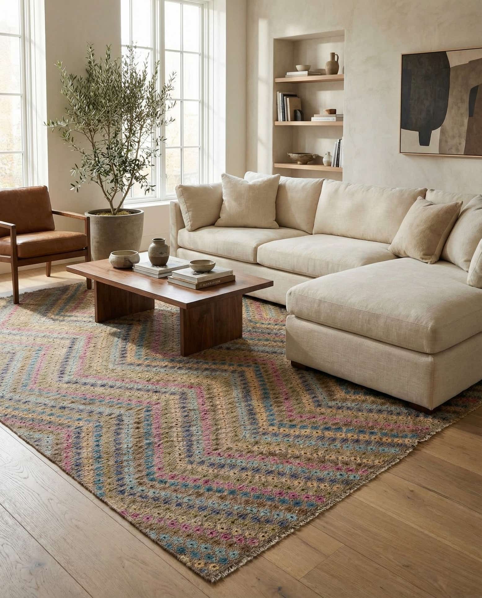 10' 8 x 13' 1 Hand Woven Kilim Modern Wool Rug