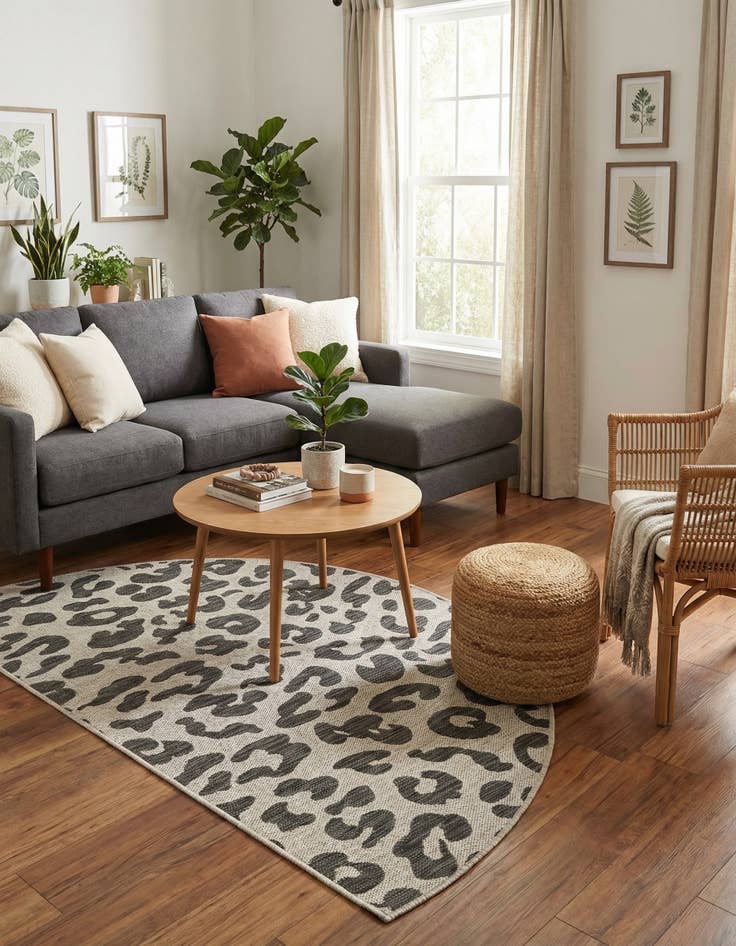 Detail image of 3' x 6'  Washable Safari Indoor / Outdoor Hearth Rug