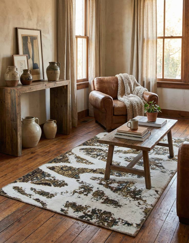 Detail image of 3' 4 x 6'  Hand Knotted Ultra Vintage Persian Wool Rug