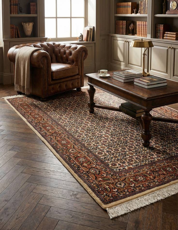 Detail image of 4' 9 x 6' 4  Hand Knotted Bidjar Oriental Wool Rug