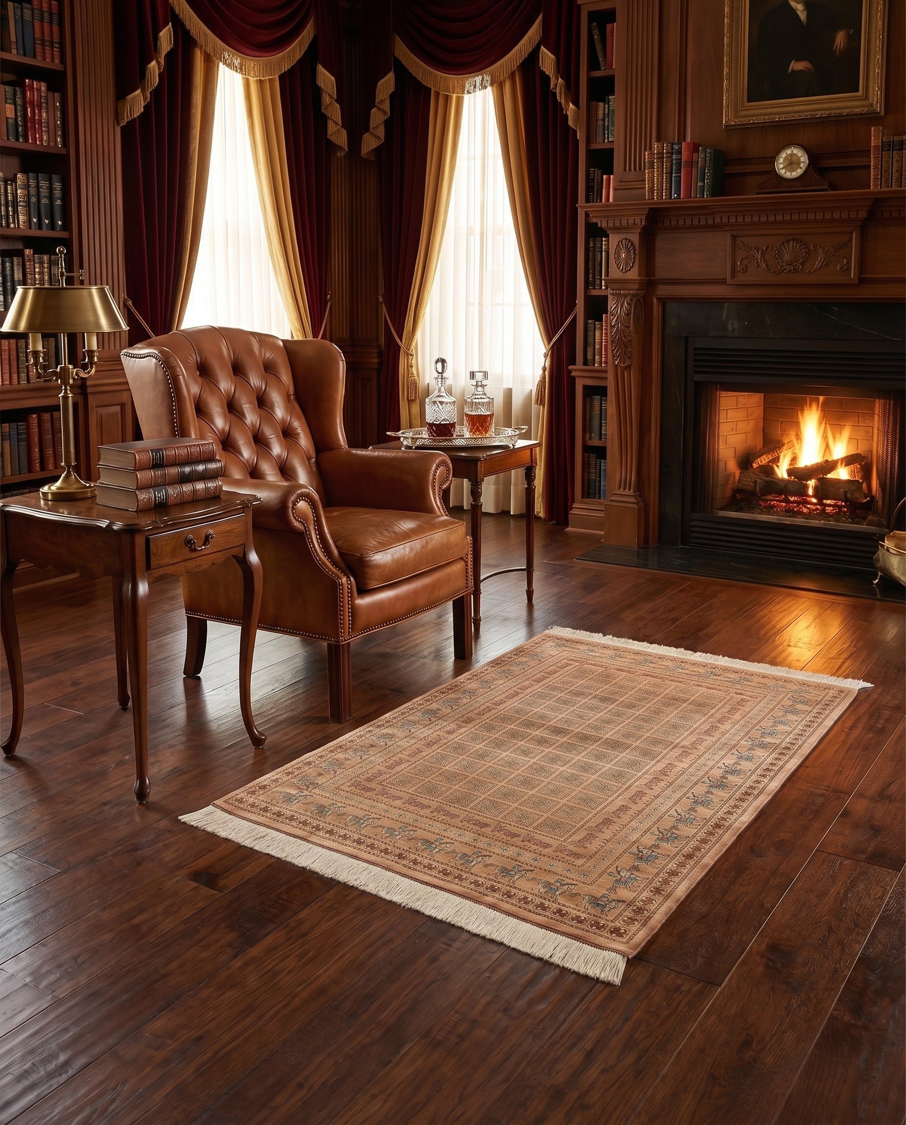 3' 3 x 4' 11 Ghom Silk Rug