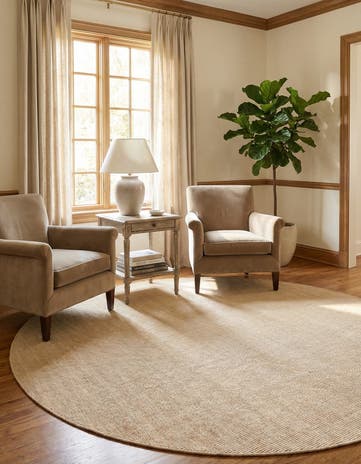 7' 10 x 7' 10 Hand Woven Jill Zarin English Manor Wool Round Rug