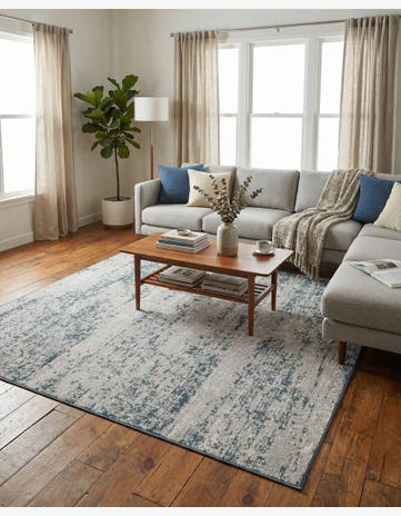 8' x 8' Easy-Clean Modern Indoor / Outdoor Square Rug