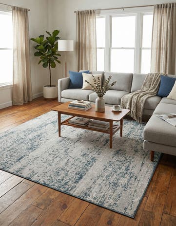 8' x 8' Easy-Clean Modern Indoor / Outdoor Square Rug