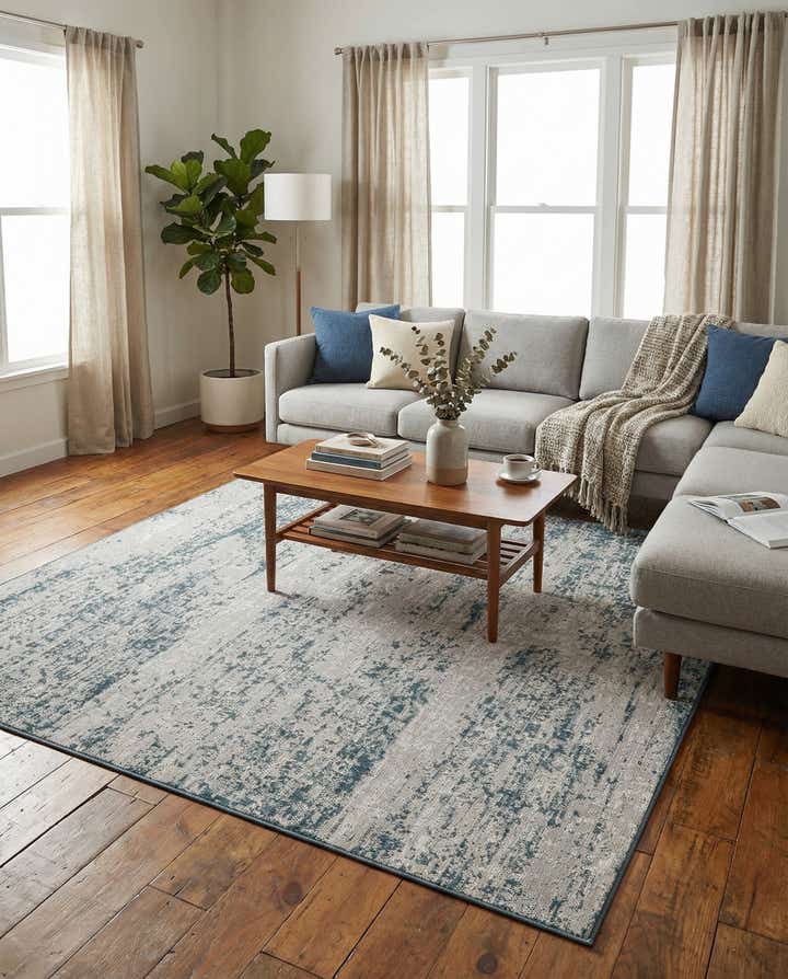 8' x 8' Easy-Clean Modern Indoor / Outdoor Square Rug