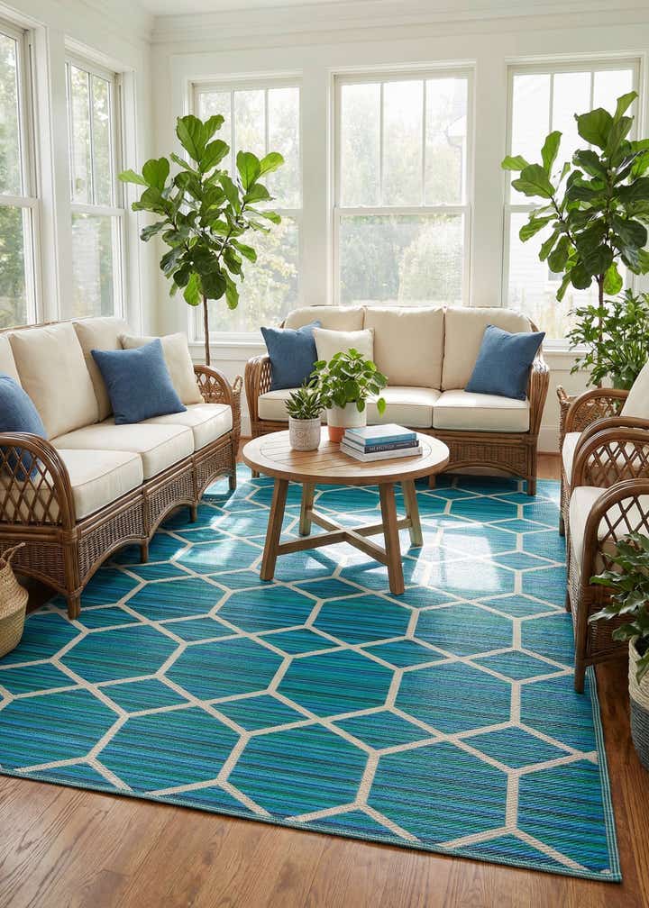 7' 10 x 10' Easy-Clean Vista Breeze Indoor / Outdoor Rug