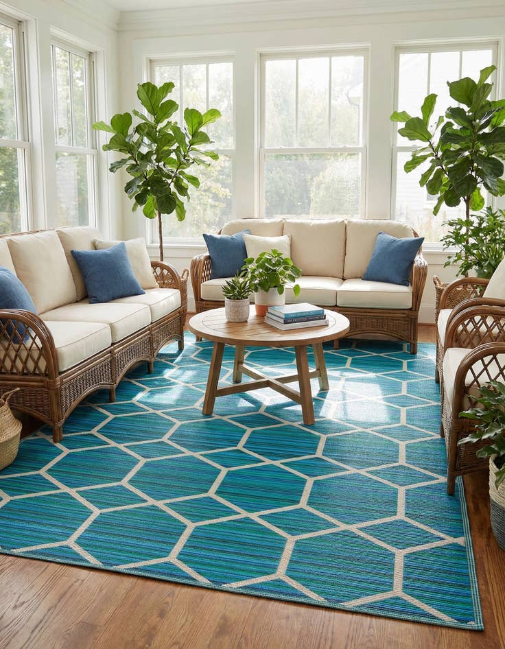 Detail image of 7' 10 x 10'  Washable Vista Breeze Indoor / Outdoor Rug