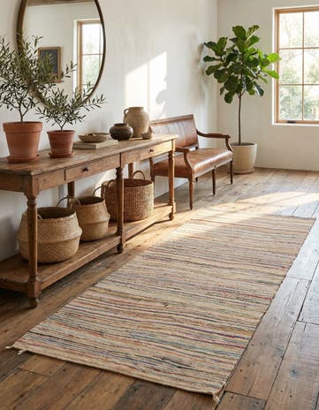 4' 6 x 8' 5 Hand Knotted Moroccan Wool Runner Rug