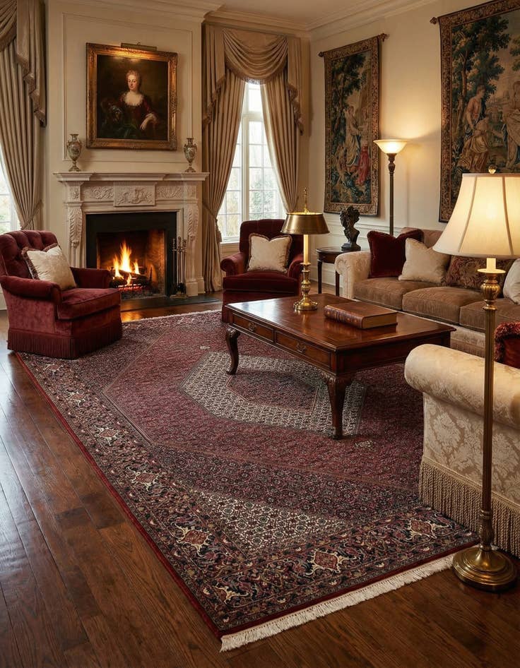 Detail image of  8' 2 x 11' 8 Bidjar With Silk Rug