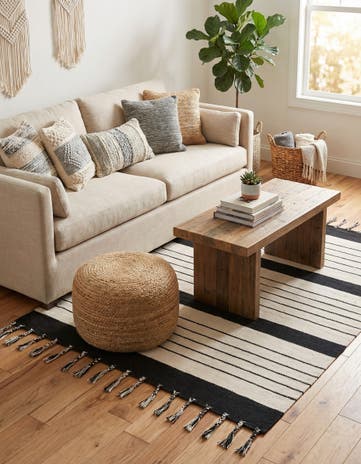 4' 1 x 6' 1 Hand Woven Chindi Cotton Rug
