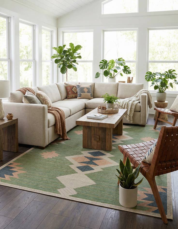 Detail image of 10' x 13'  Washable Baja Indoor / Outdoor Rug