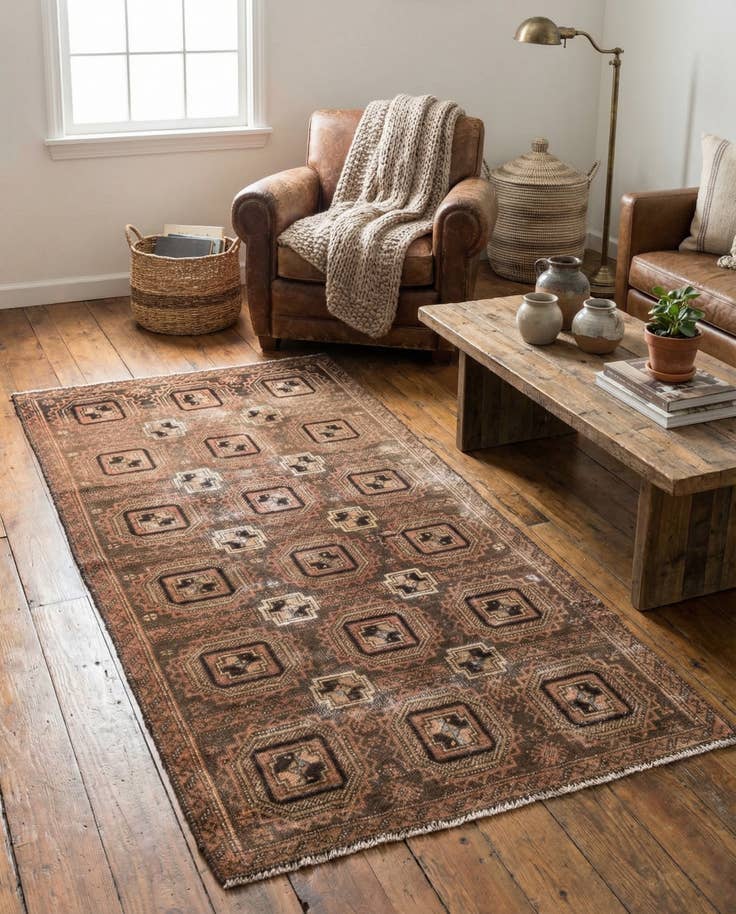 Detail image of 2' 8 x 5' 9 Hand Knotted Ultra Vintage Persian Wool Runner Rug