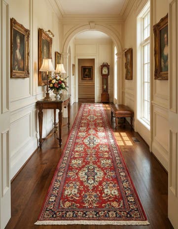 2' 7 x 13' 11 Hand Knotted Qom Persian Runner Rug