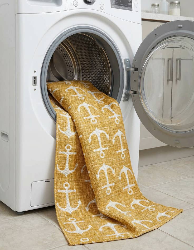 Detail image of 2' 7 x 12'  Washable Coastal Indoor / Outdoor Runner Rug