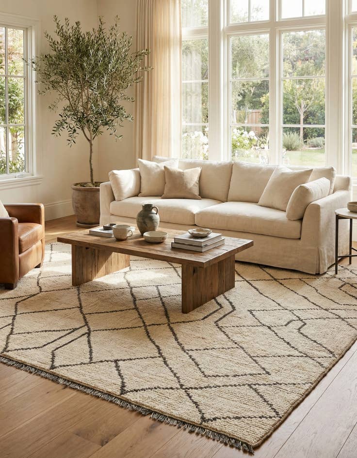 Detail image of 8' 2 x 10' 2  Hand Knotted Moroccan Wool Rug