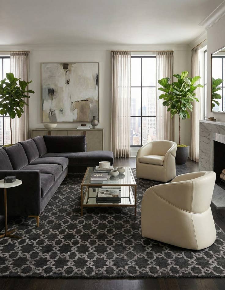 Detail image of 12' 1 x 15'  Hand Knotted Darya Wool Rug