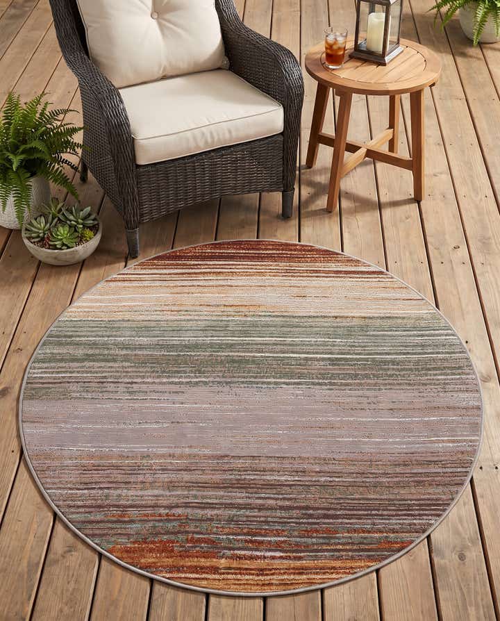 4' x 4' Easy-Clean Modern Indoor / Outdoor Round Rug
