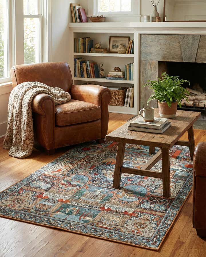 4' x 6' Easy-Clean Traditional Indoor / Outdoor Rug