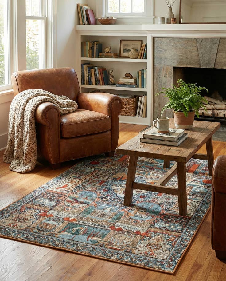 Detail image of 4' x 6' Easy-Clean Traditional Indoor / Outdoor Rug