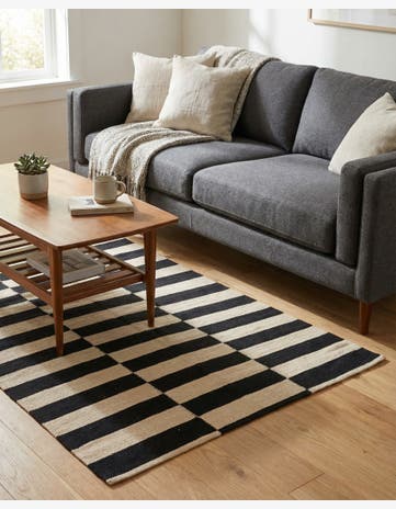 2' 8 x 3' 9 Hand Woven Kilim Modern Wool Rug