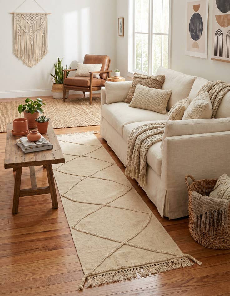 Detail image of  2' 5 x 10'  Hand Knotted Moroccan Wool Runner Rug